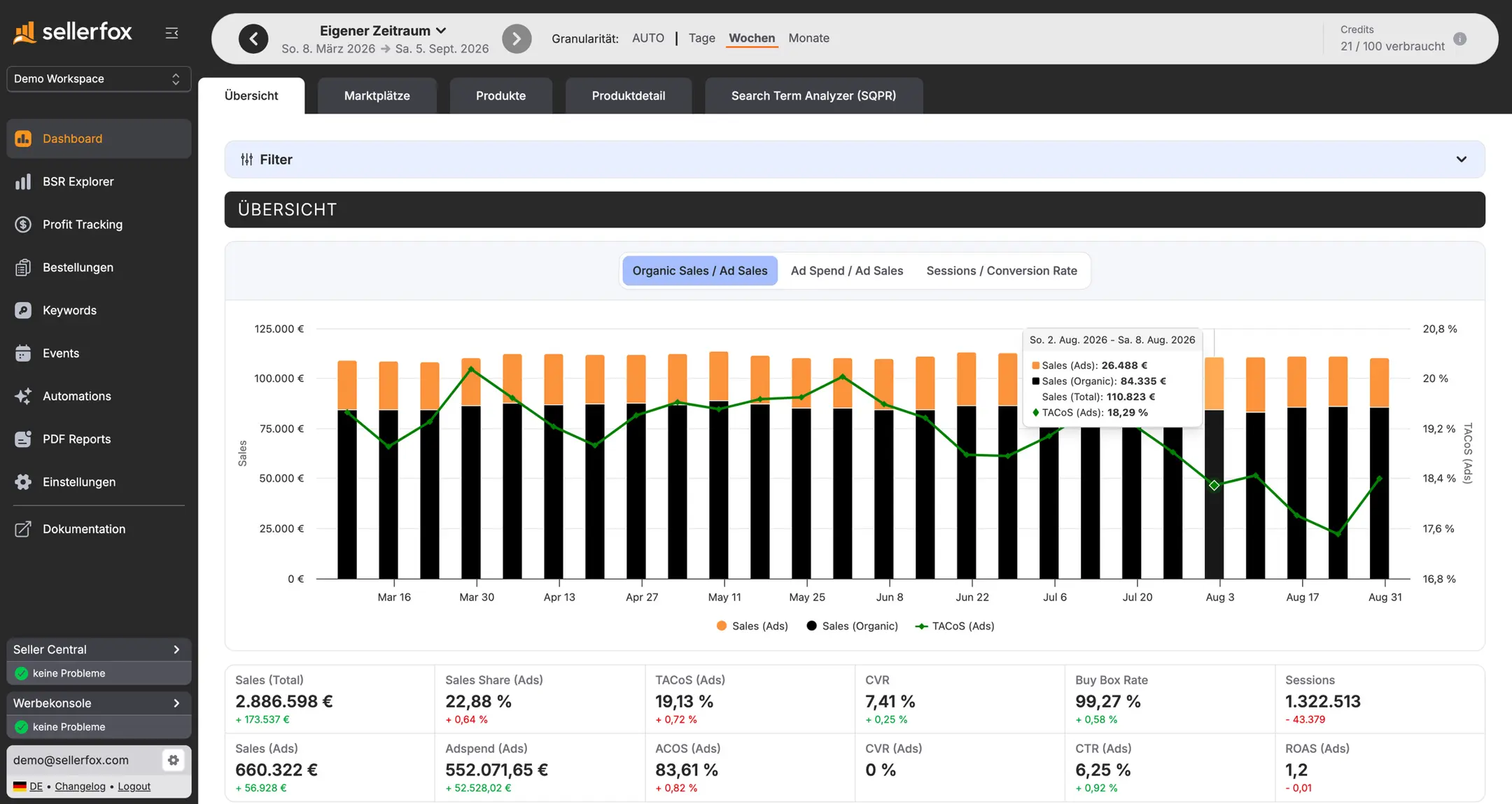 sellerfox dashboard screenshot