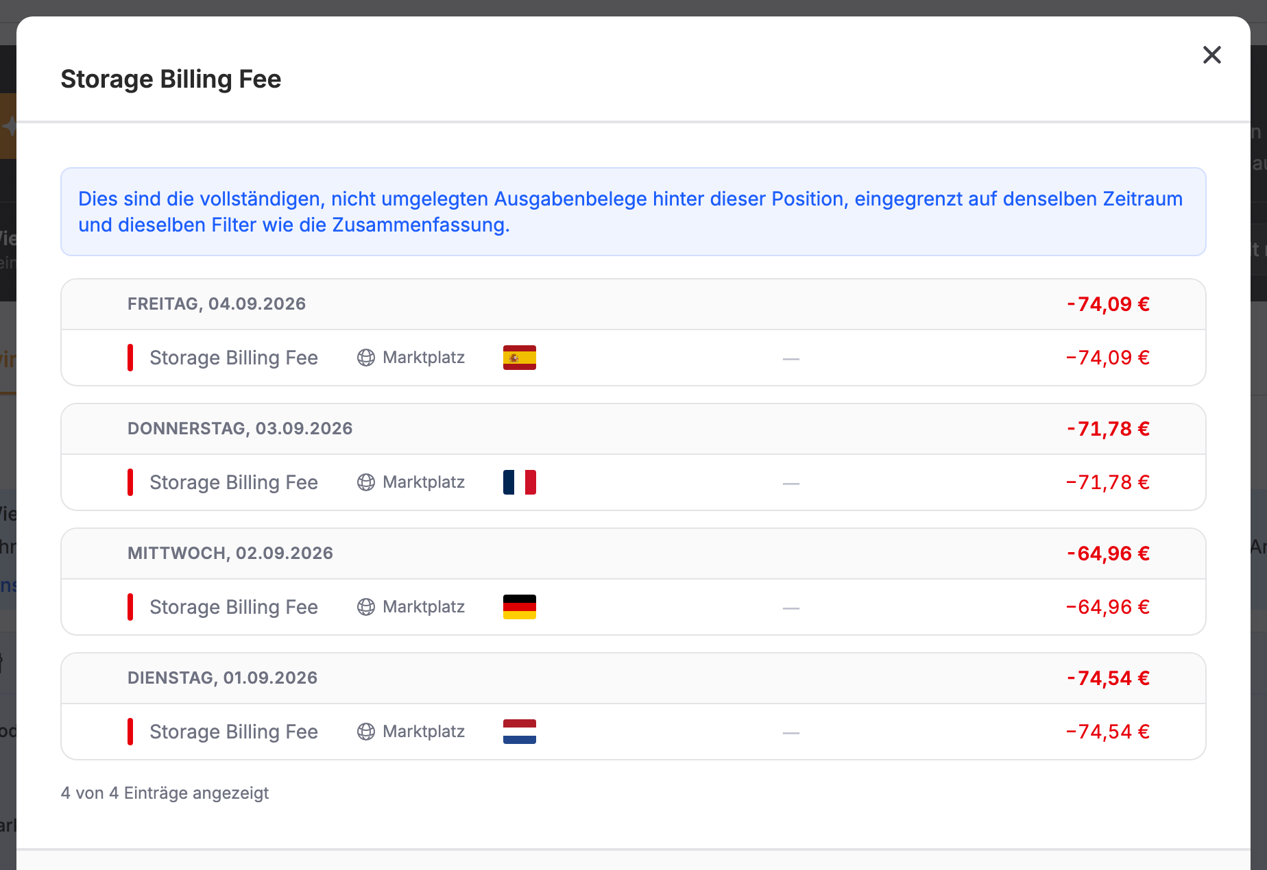Bis zur einzelnen Transaktion